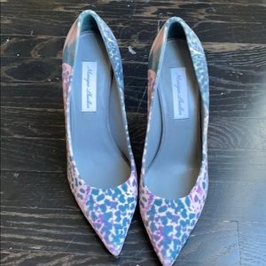 Leopard skin looking purple gay Cocktail shoes